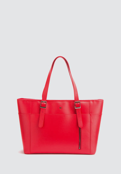 Miley | Red Vegan Leather Laptop Bag