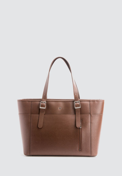 Miley | Chocolate Brown Vegan Leather Laptop Bag