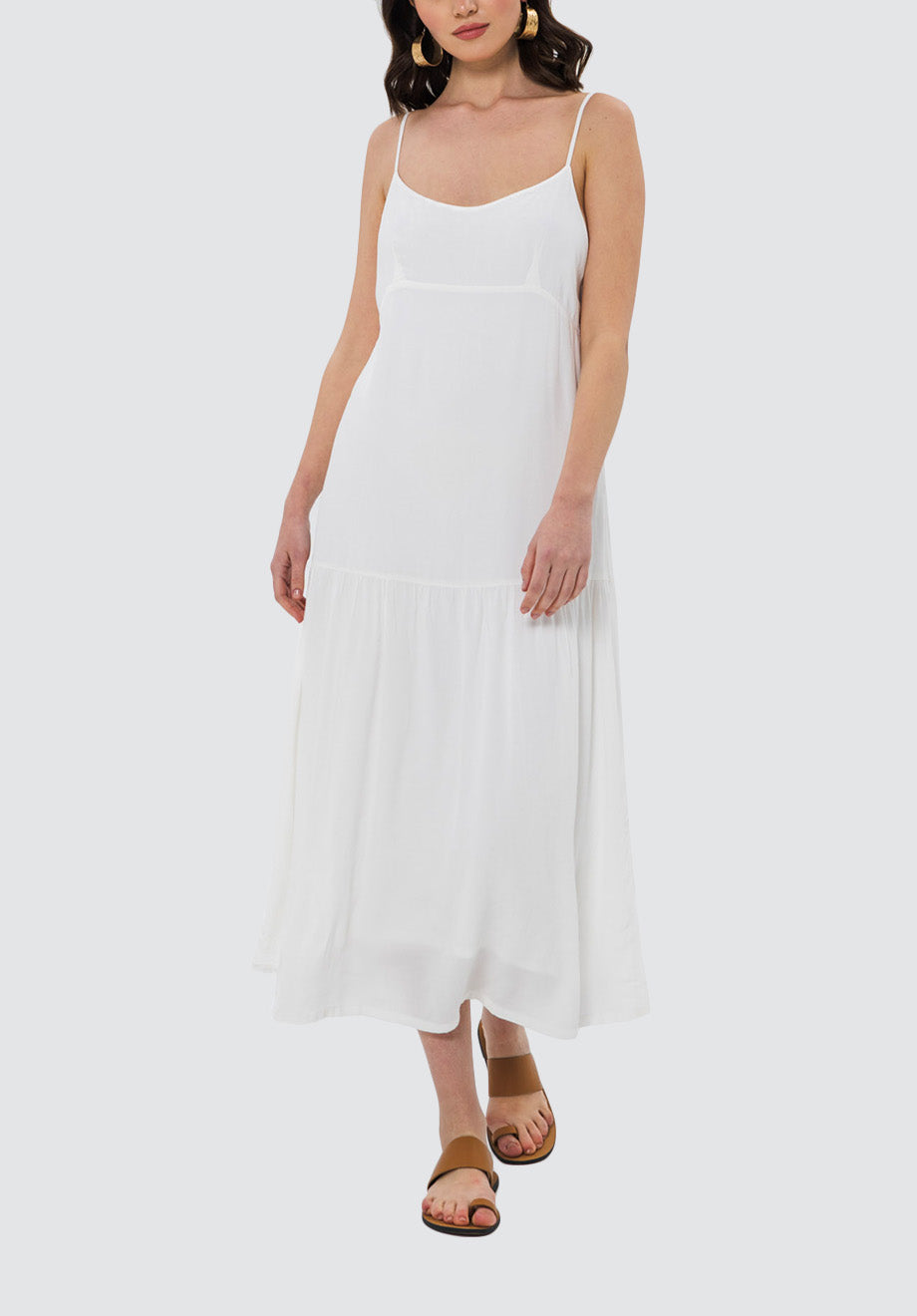 Taiya Midi Dress | Milky White