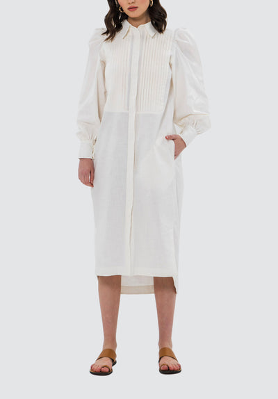 Denis Shirt Dress | Milky White