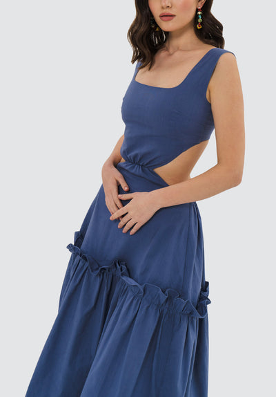 Ines Midi Dress | Blue