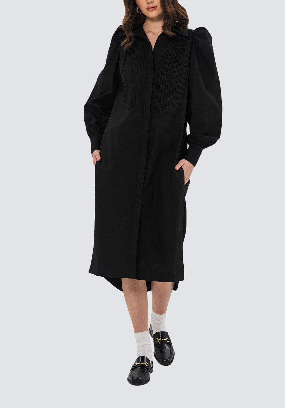 Denis Shirt Dress | Black