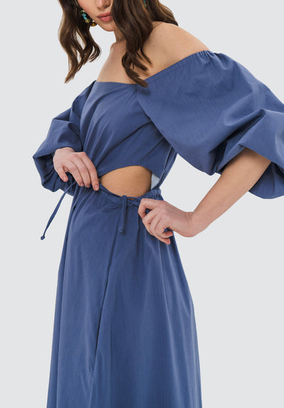 Lauren Linen Dress | Deep Blue