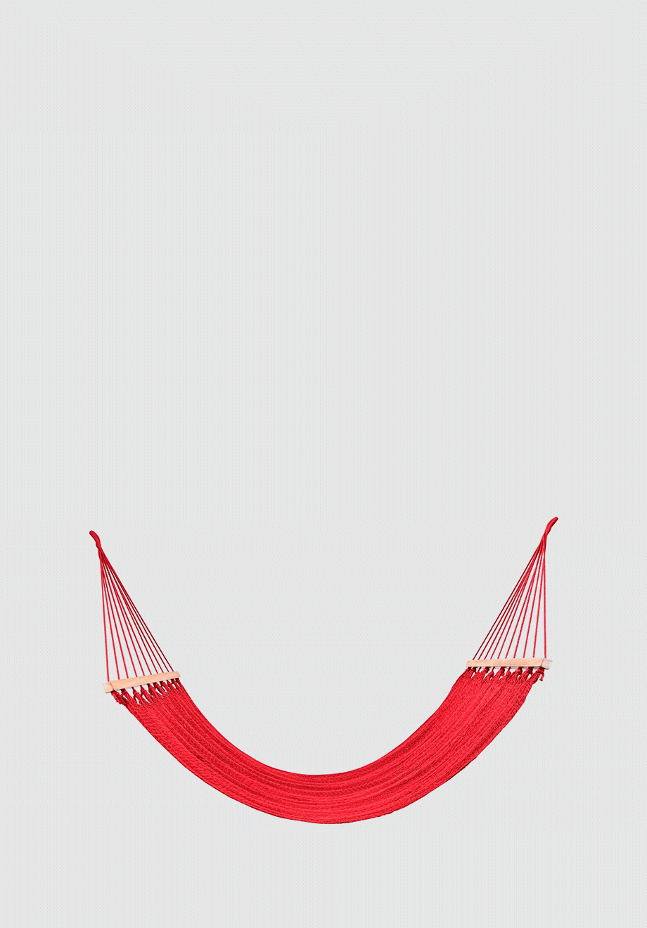 Classic Red Cotton Hammock (Wooden Bar)