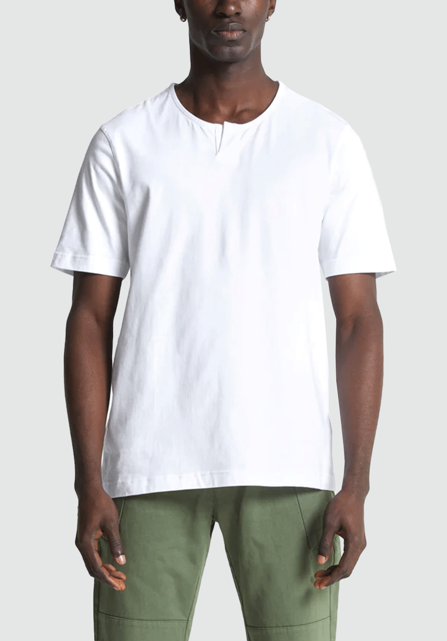 Cotton Henley Tee | Brilliant White