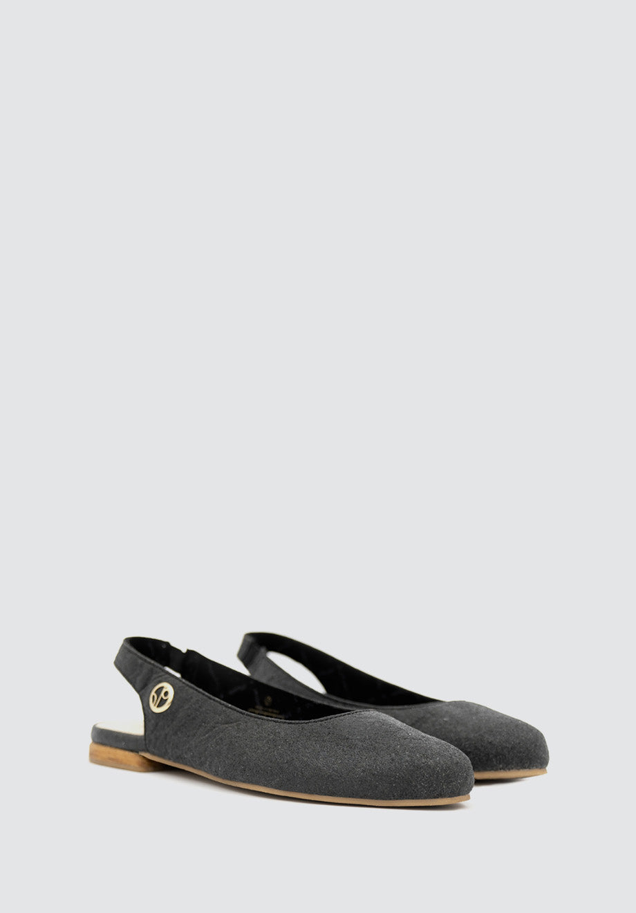 Cannes CEQ - Sling Back Flat Shoes | Charcoal