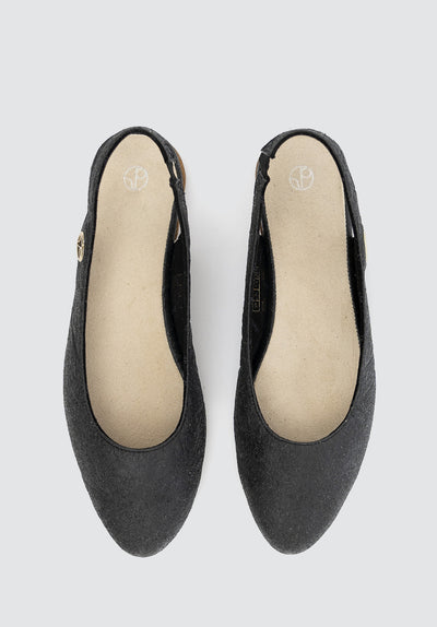 Cannes CEQ - Sling Back Flat Shoes | Charcoal