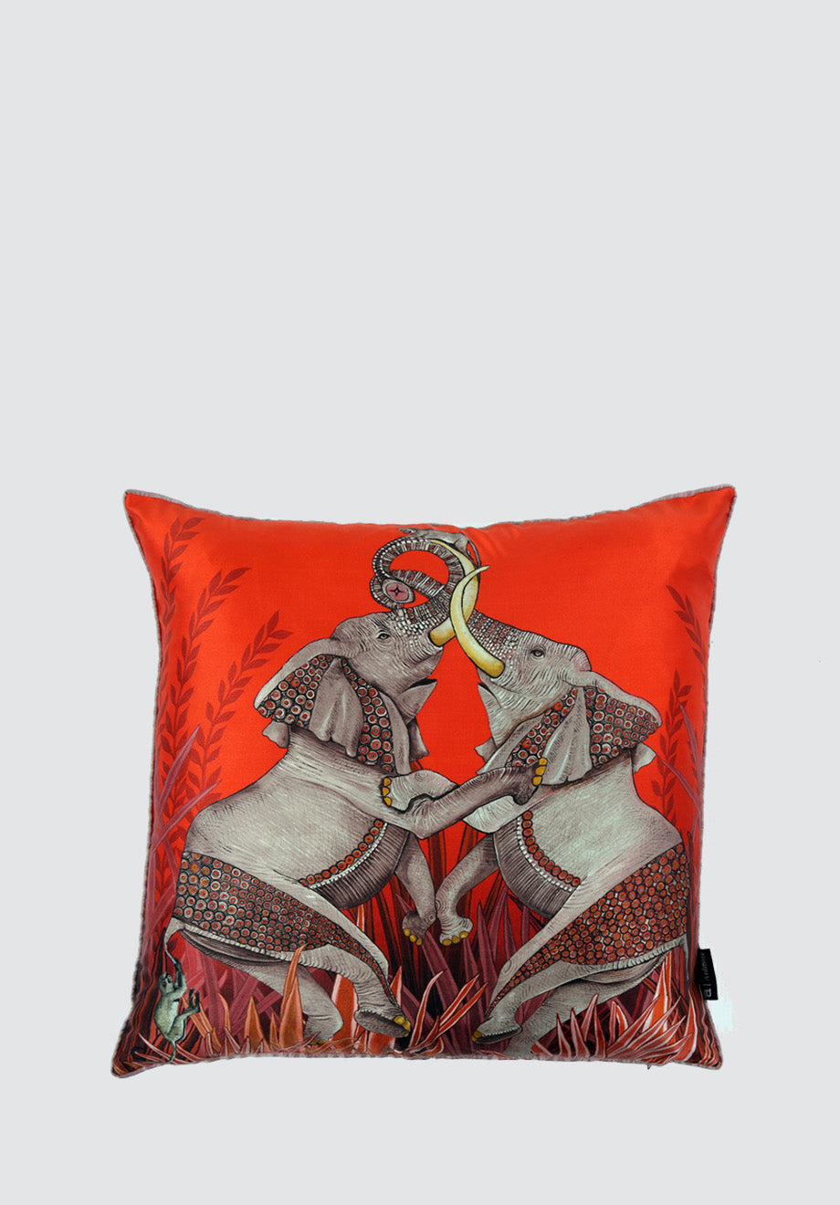 Dancing Elephant | Sunset Silk Cushion Cover