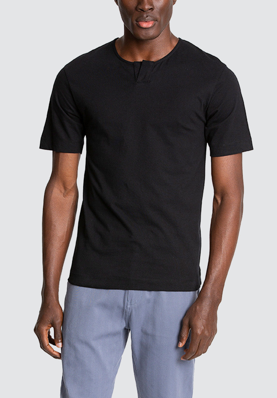 Cotton Henley Tee | Black Beauty