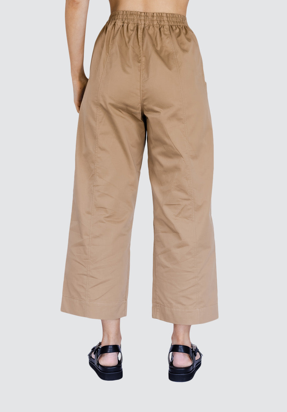 Gathered Waist Pants | Tan