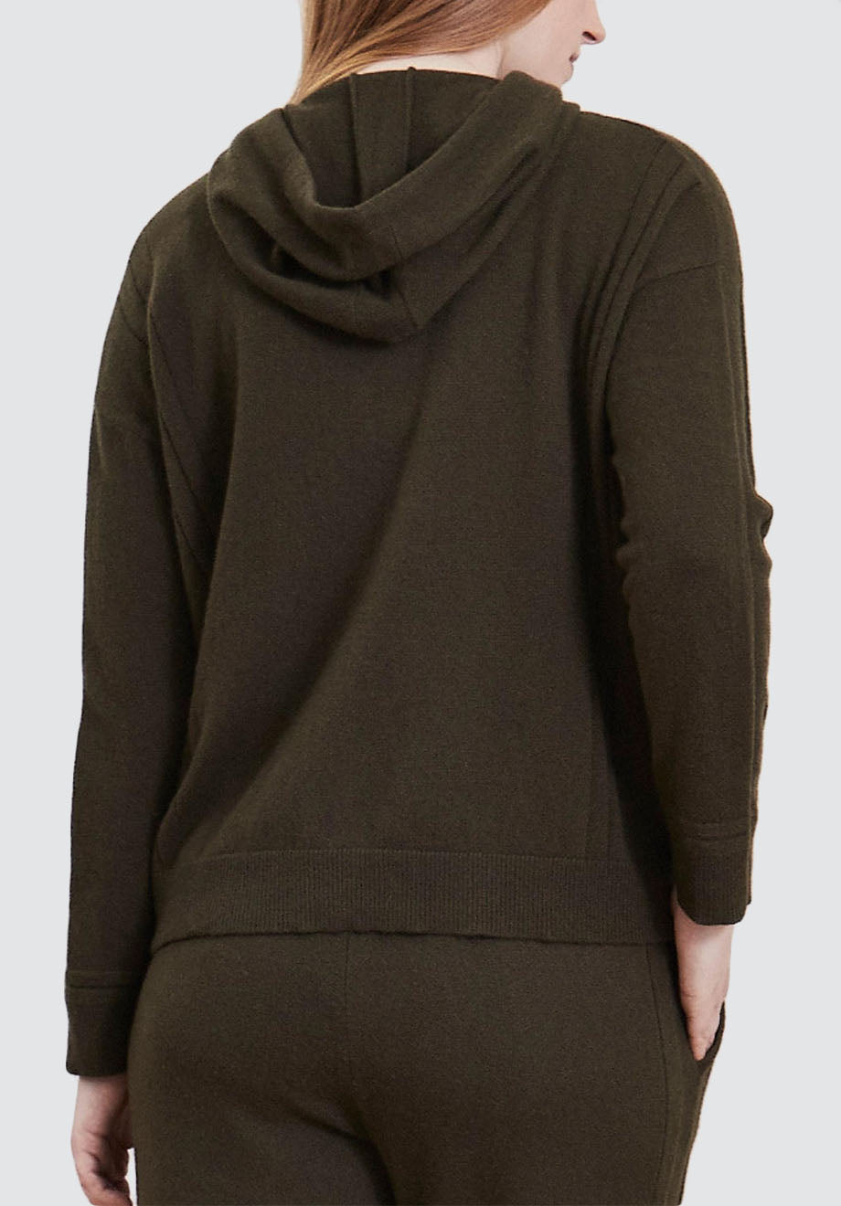 Cashmere Hoody | Khaki/Ballet