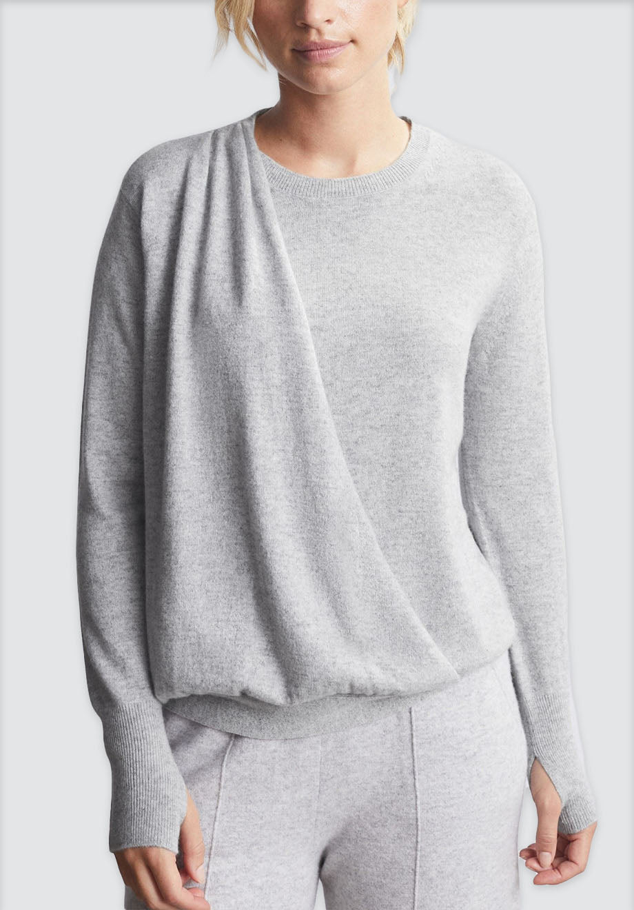 Ruched Cashmere Sweatshirt | Foggy