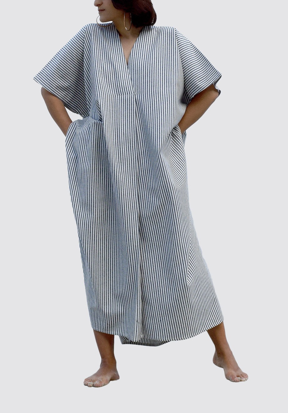 Kin Kaftan | Navy & White Stripe