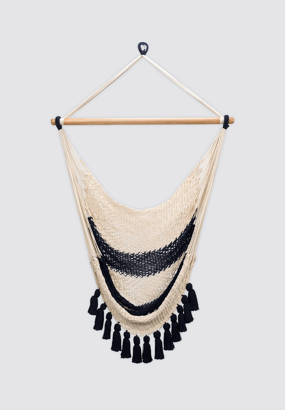 Colonial Navy Blue Cotton Hammock Swing with Tassels