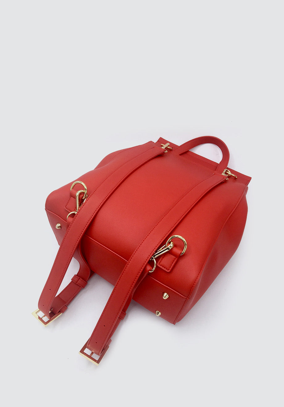 Livia | Red Vegan Leather Backpack