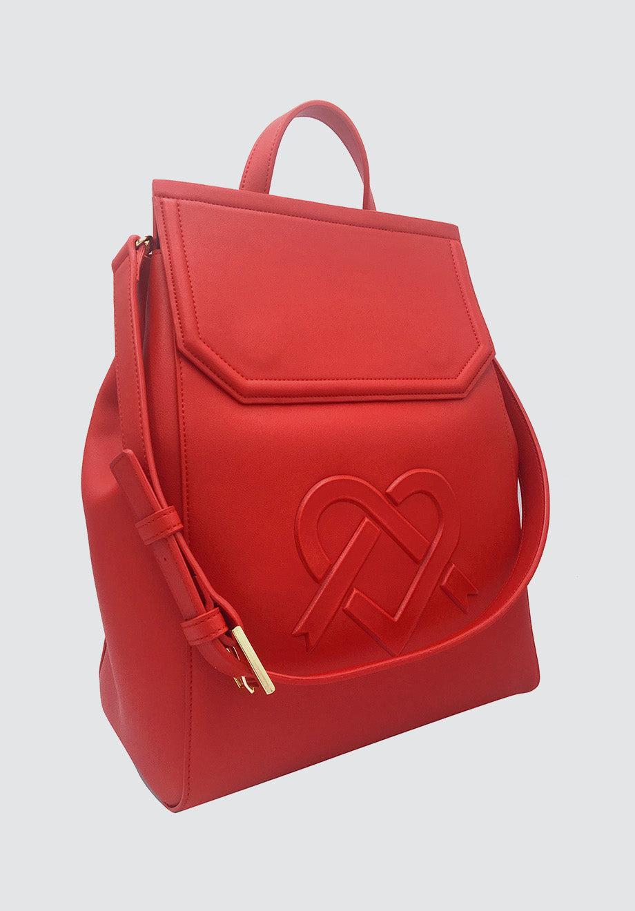 Livia | Red Vegan Leather Backpack