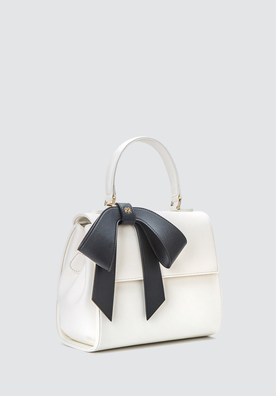 Cottontail | White & Black Vegan Leather Bag