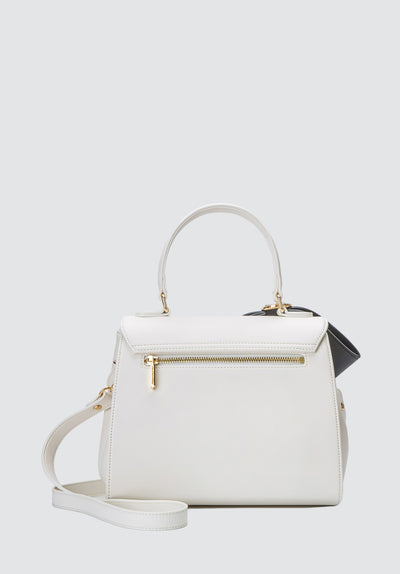 Cottontail | White & Black Vegan Leather Bag