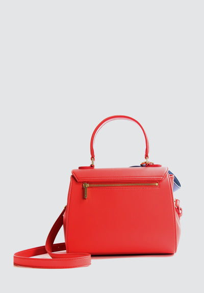 Cottontail | Coral & Blue Vegan Leather Bag