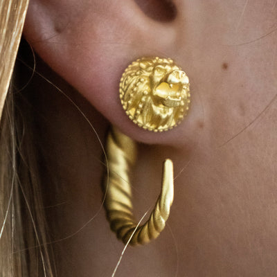 Lion Earrings In Gold