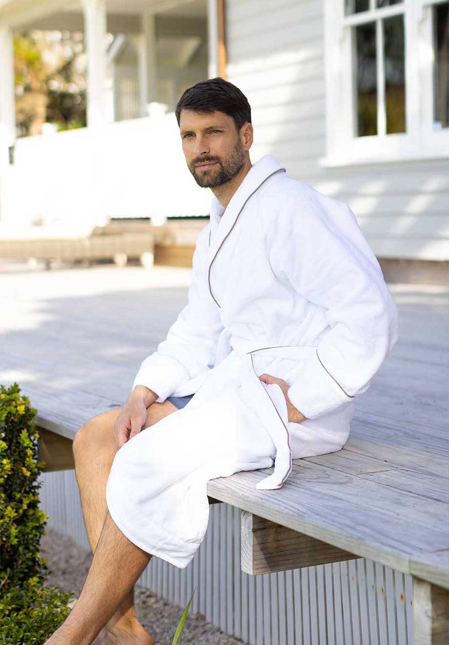 Organic Cotton Velour Robe - Mens