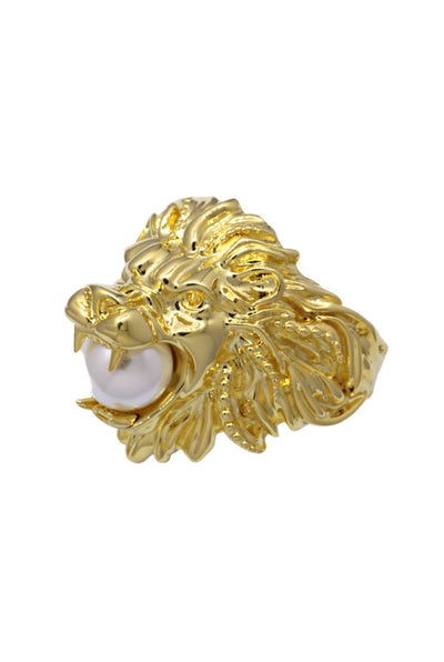 Large Lion Ring In Gold